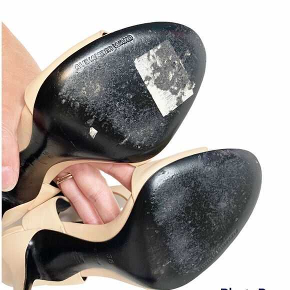 Alexander Wang Amber Beige Tan Leather Sandal Heel - Picture 9 of 10